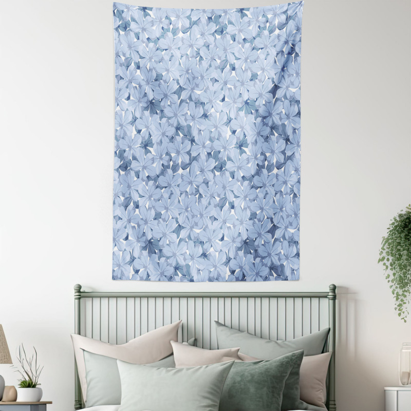 Retro Plumbago Blossoms Tapestry