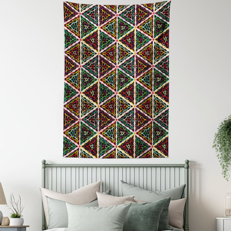 Geometric Grunge Mosaic Tapestry