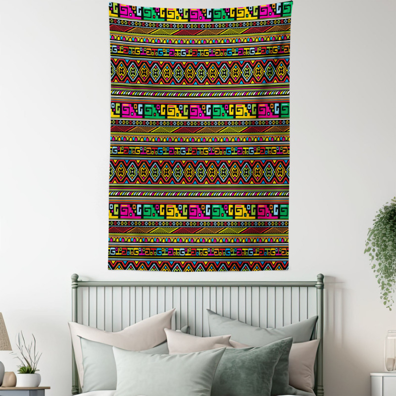 Colorful Indigenous Art Tapestry