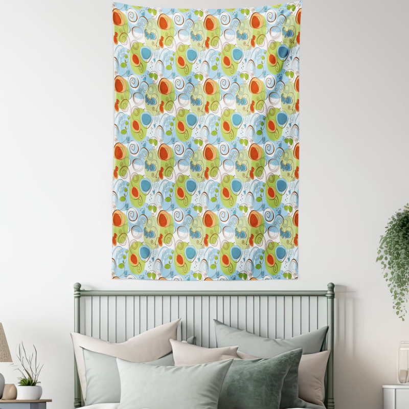 Whimsical Doodle Swirls Tapestry