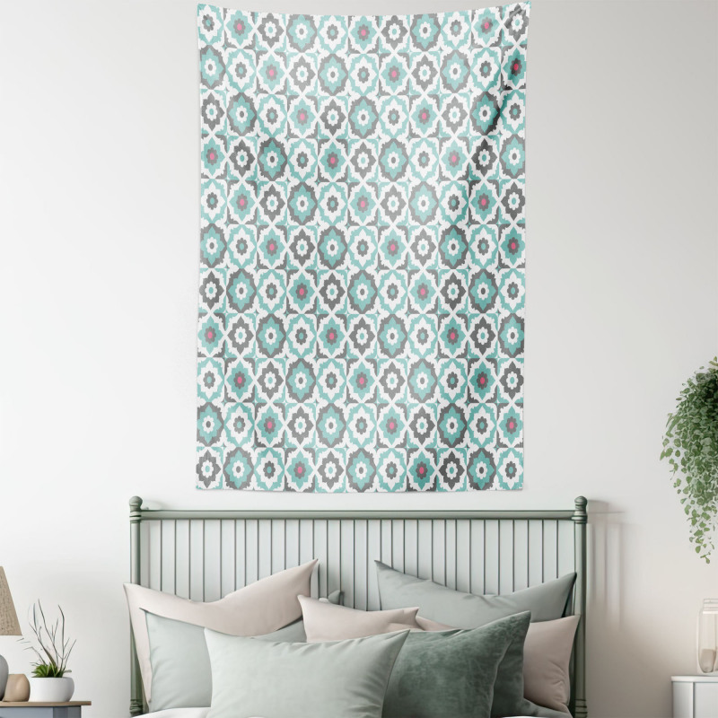 Retro Pastel Floral Tapestry