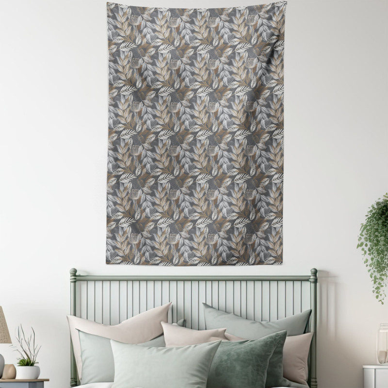 Rustic Branches Leaves Tapestry