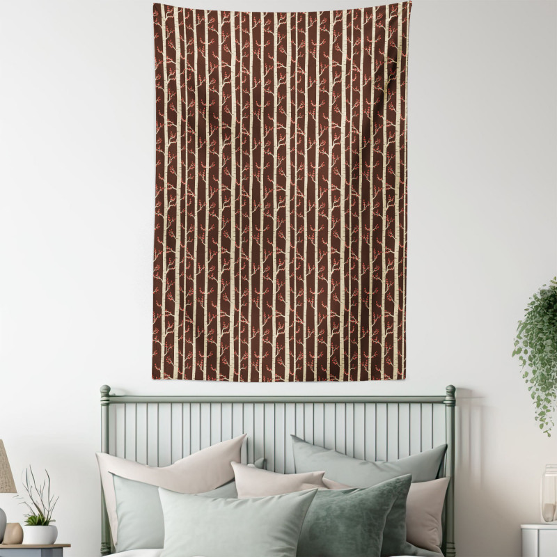 Birch Trees in Autumn Tapestry