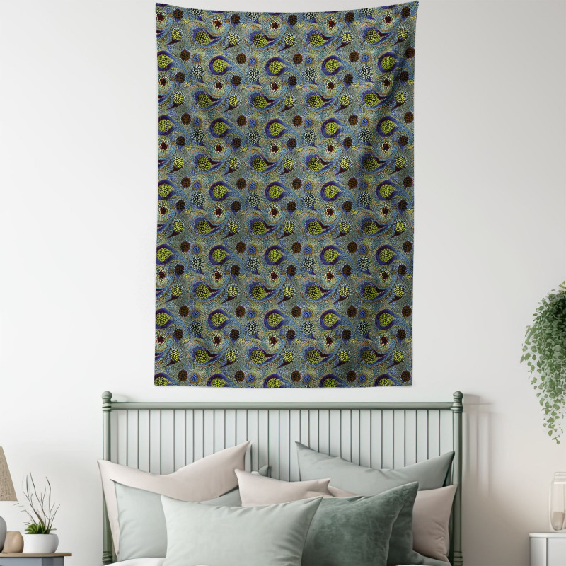 Oriental Teardrop Motif Tapestry