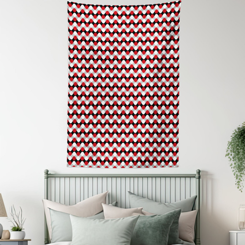 Bicolor Oval Shapes Tapestry