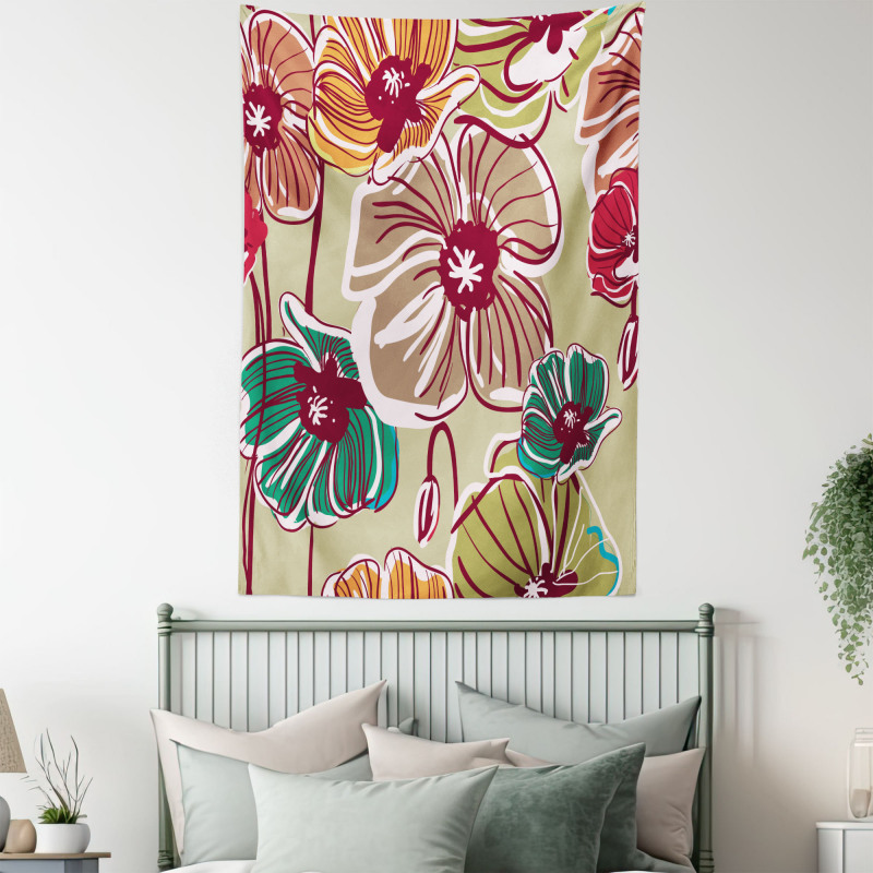 Colorful Poppies Tapestry