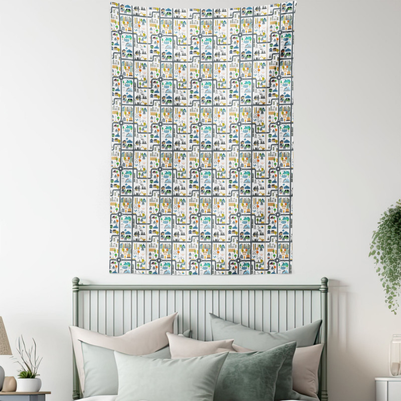 Cityscape Road Tapestry