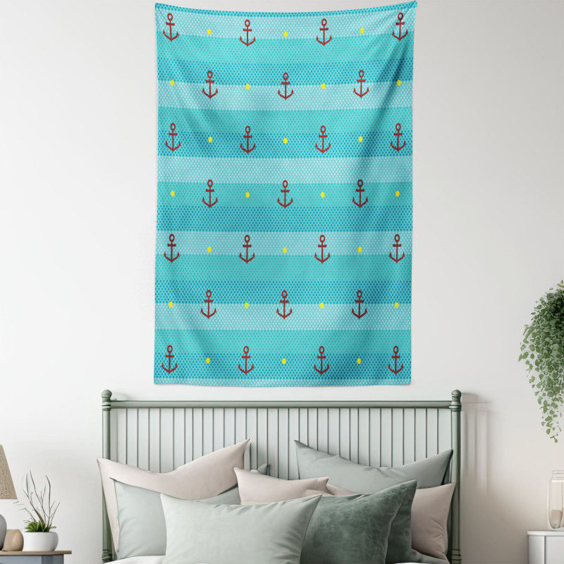Anchor Nautical Dotted Tapestry