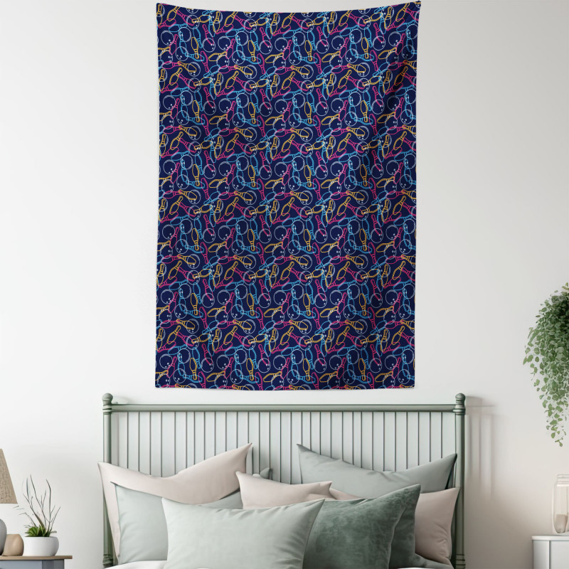 Vibrant Color Outlines Tapestry