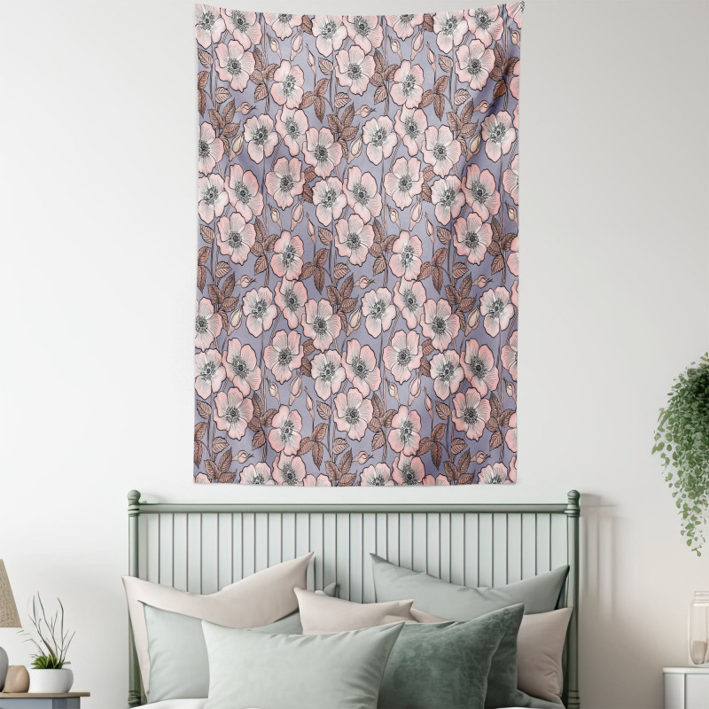 Poppy Buds Garden Art Tapestry