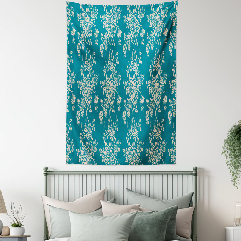 Roses on Blossoming Branches Tapestry