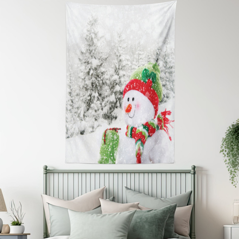 Snowy Woodland Holiday Tapestry