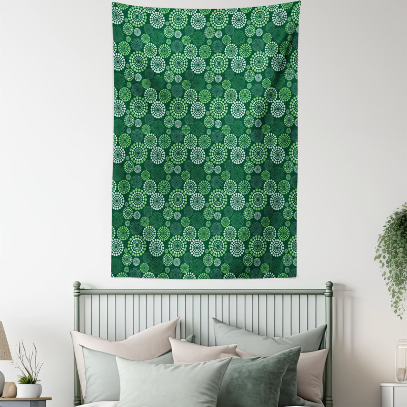 Green Dotted Pattern Tapestry