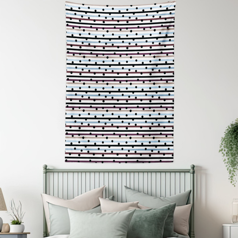 Hand Drawn Dots Lines Tapestry