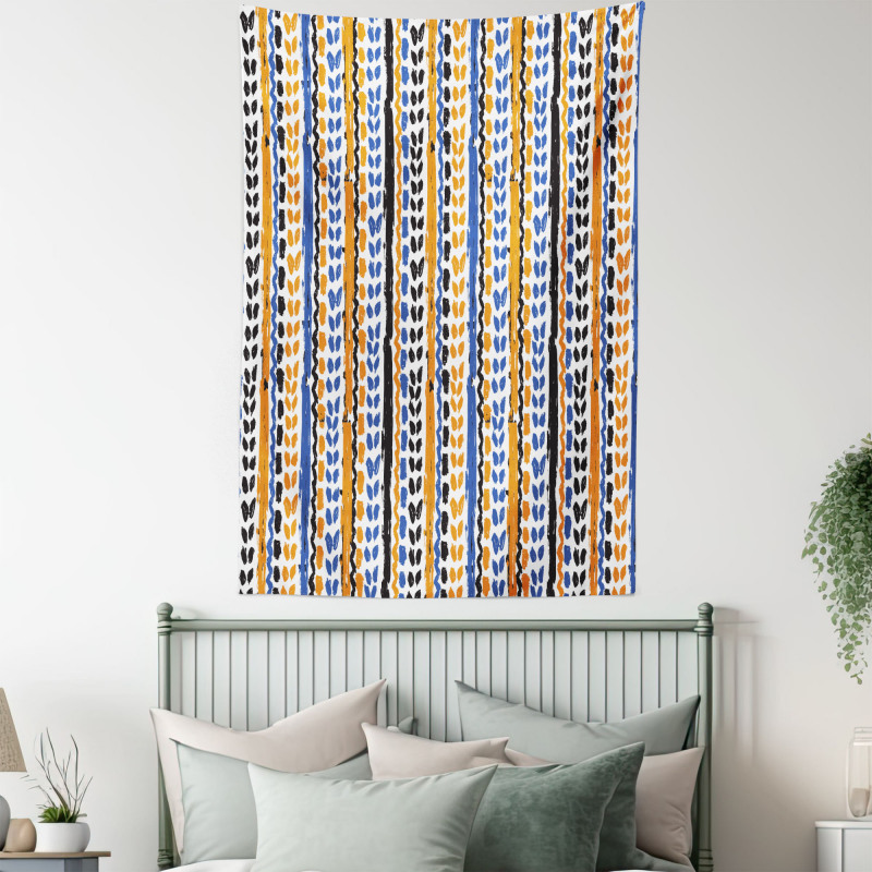 Watercolor Zigzag Lines Tapestry