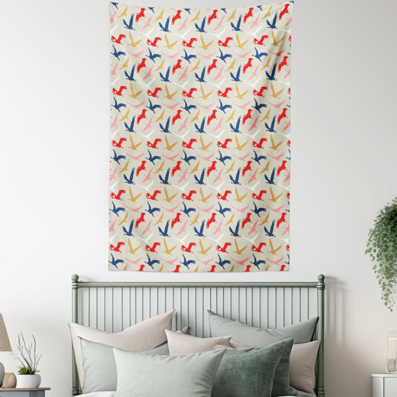 Pelicans Silhouettes Tapestry