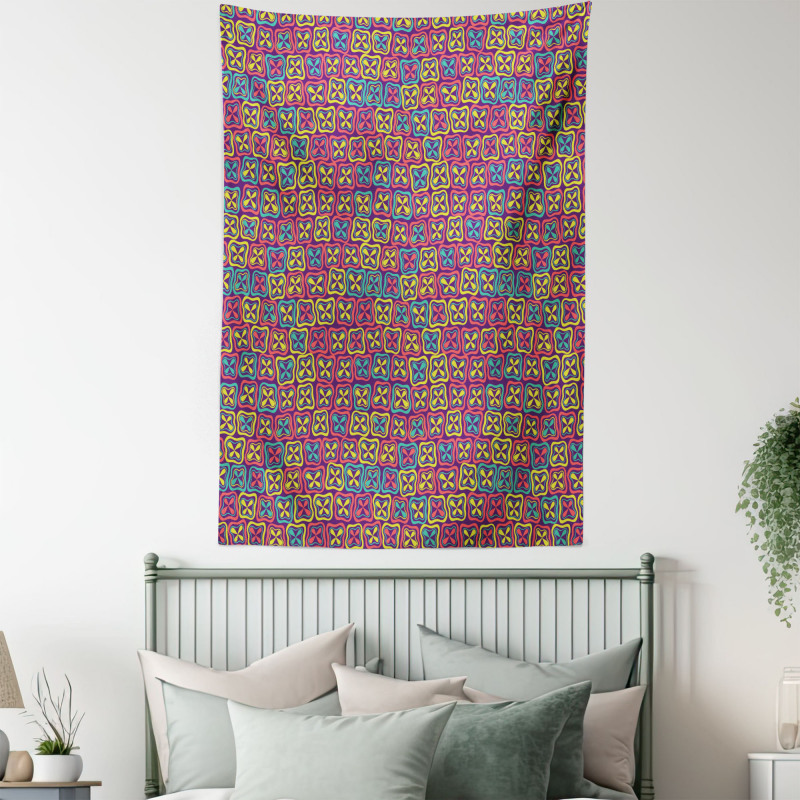 Clovers in Squares Tapestry