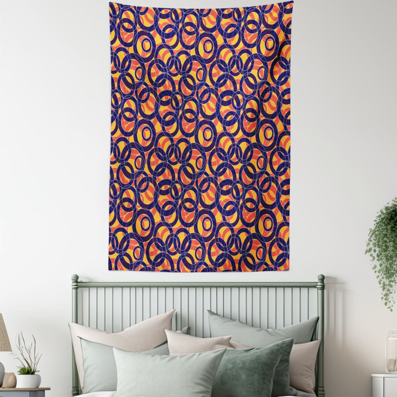 Big Small Ring Shapes Tapestry