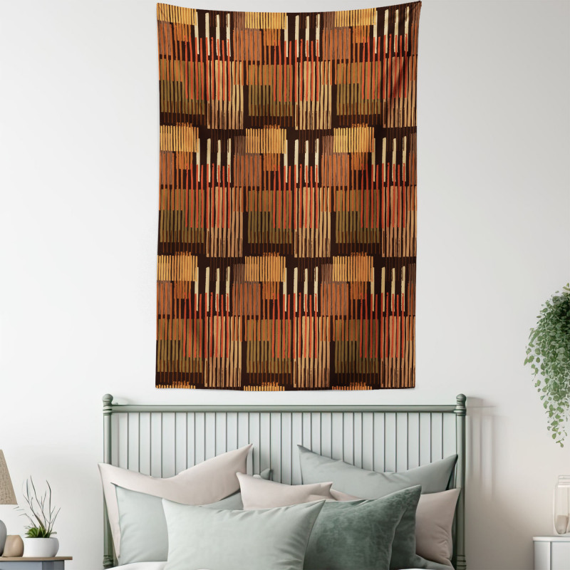 Geometric Stripes Design Tapestry