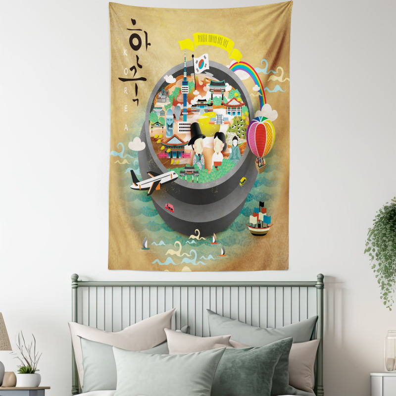 Cartoon Style Khimchi Pot Tapestry