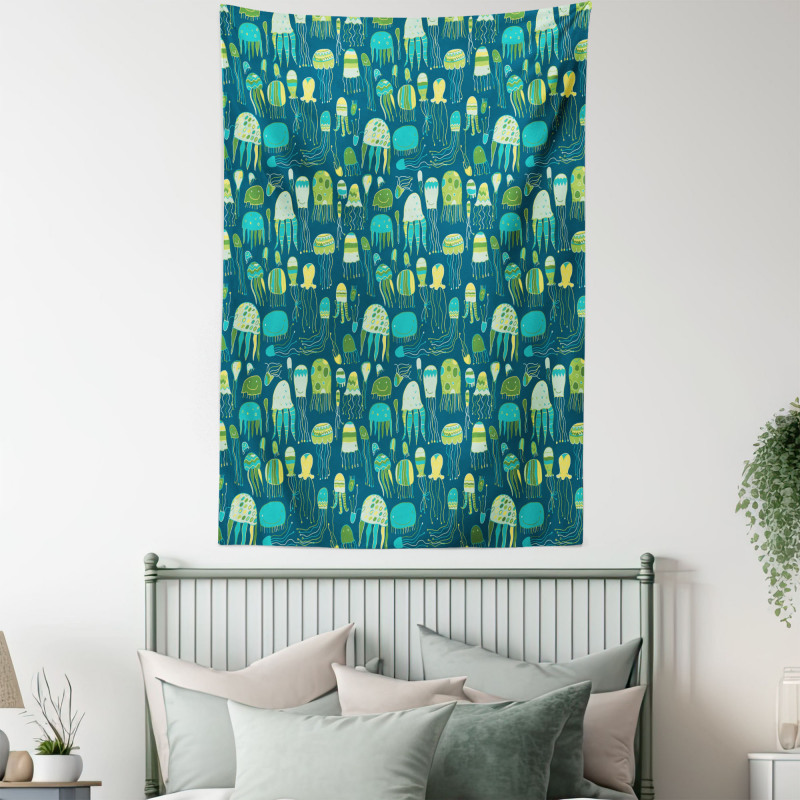 Funny Sea Creatures Tapestry