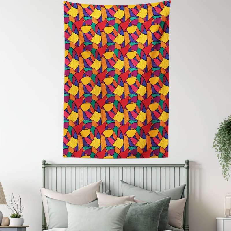 Vivid Mosaic and Waves Tapestry