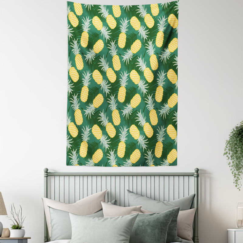 Palm Leaves Pineapples Tapestry