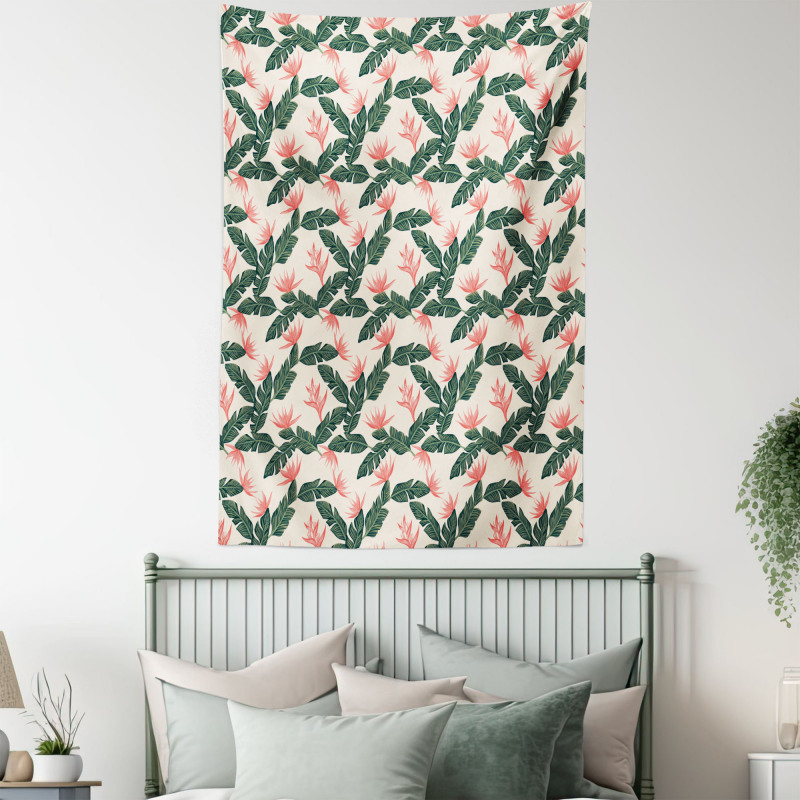 Exotic Flora and Leaves Tapestry