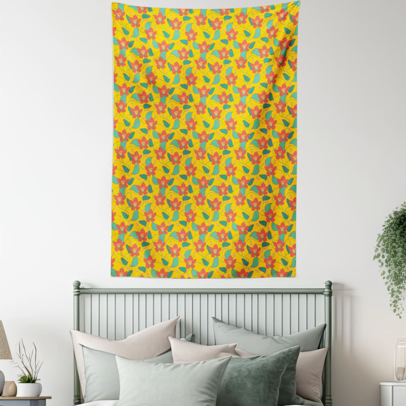 Retro Meadow Pattern Tapestry