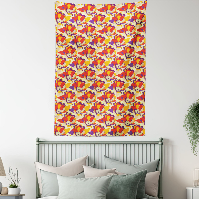 Colorful Poppy Garden Tapestry