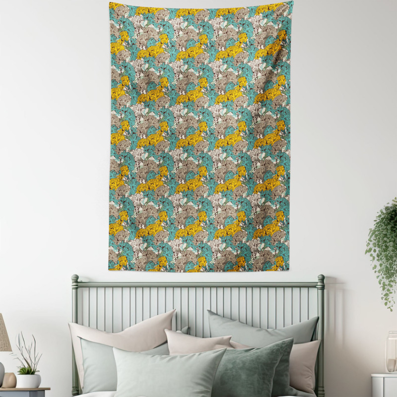Blossoming Carnations Tapestry