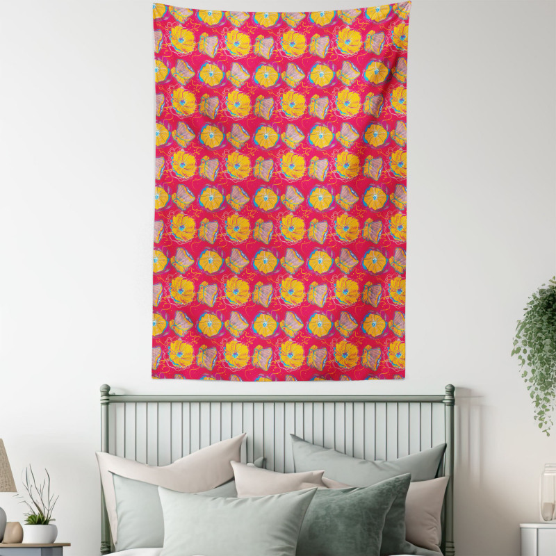 Aquarelle Flower Pattern Tapestry