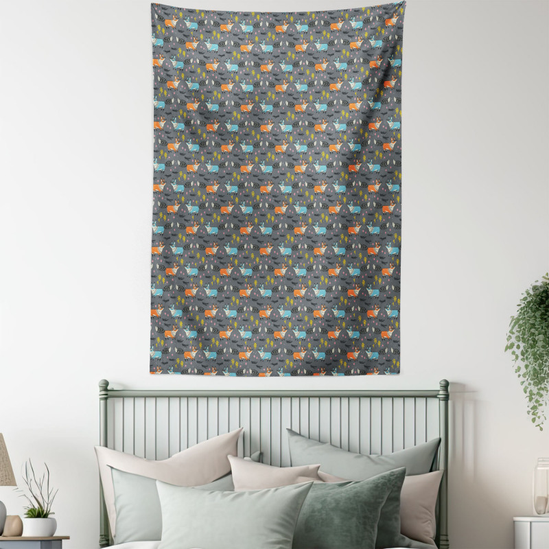 Foxes and Dandelion Tapestry