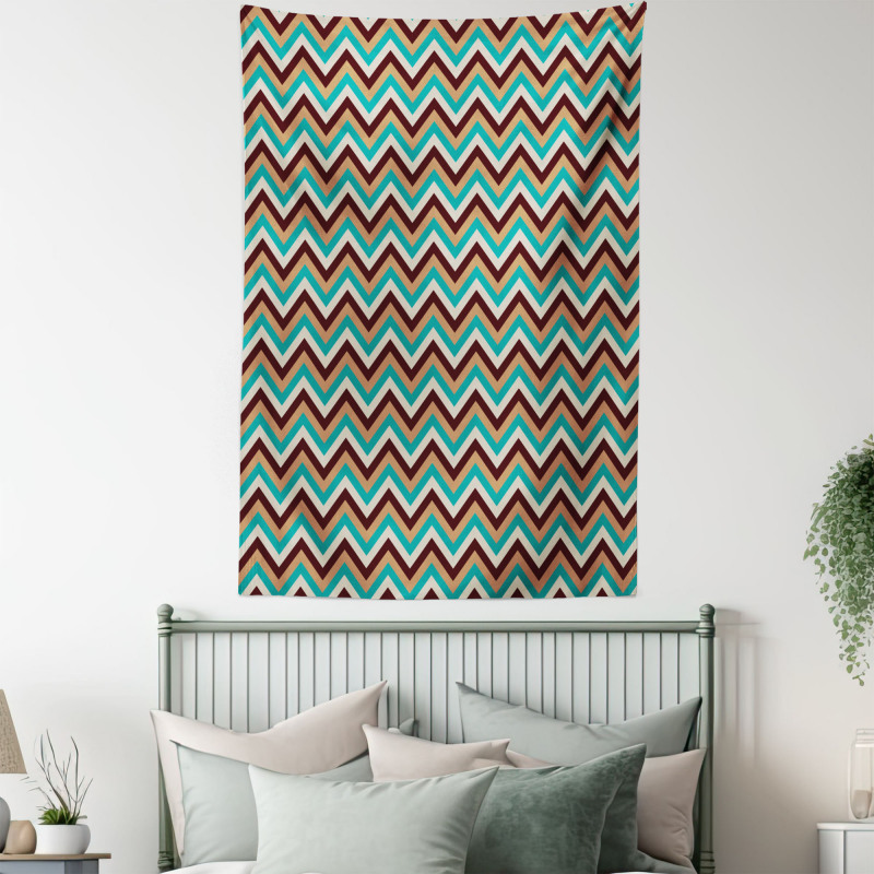 Retro Color Zigzag Line Tapestry