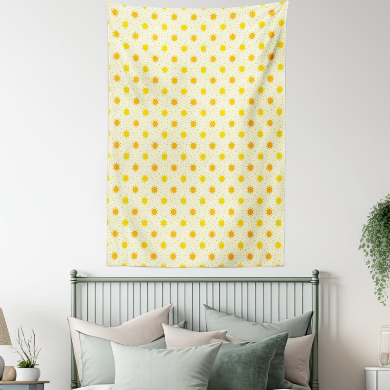 Sun Motif with Dots Tapestry