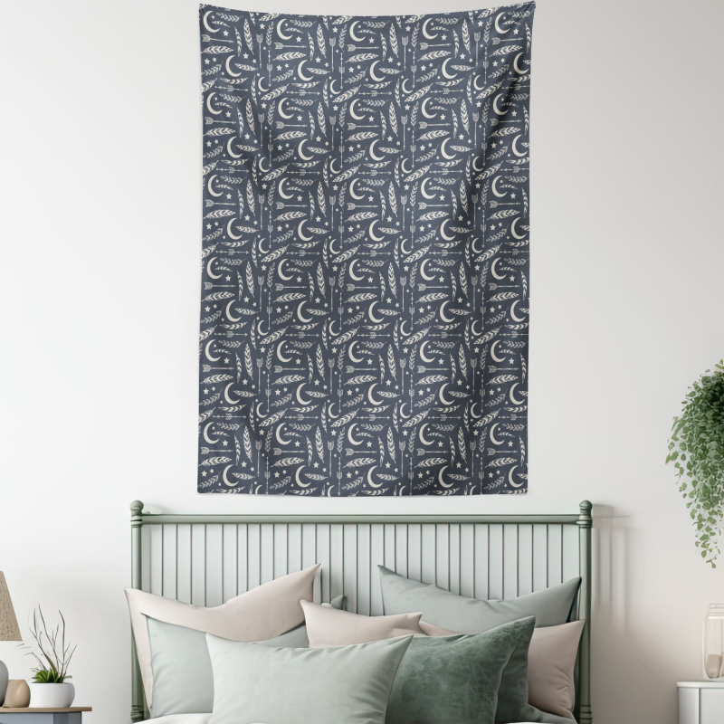 Arrows Stars Crescent Moon Tapestry