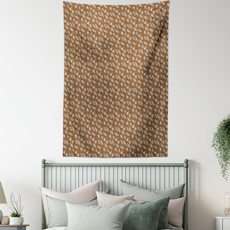 Cocoa Beans Leaves Tapestry