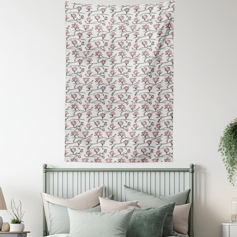 Linear Drawn Blooming Tapestry