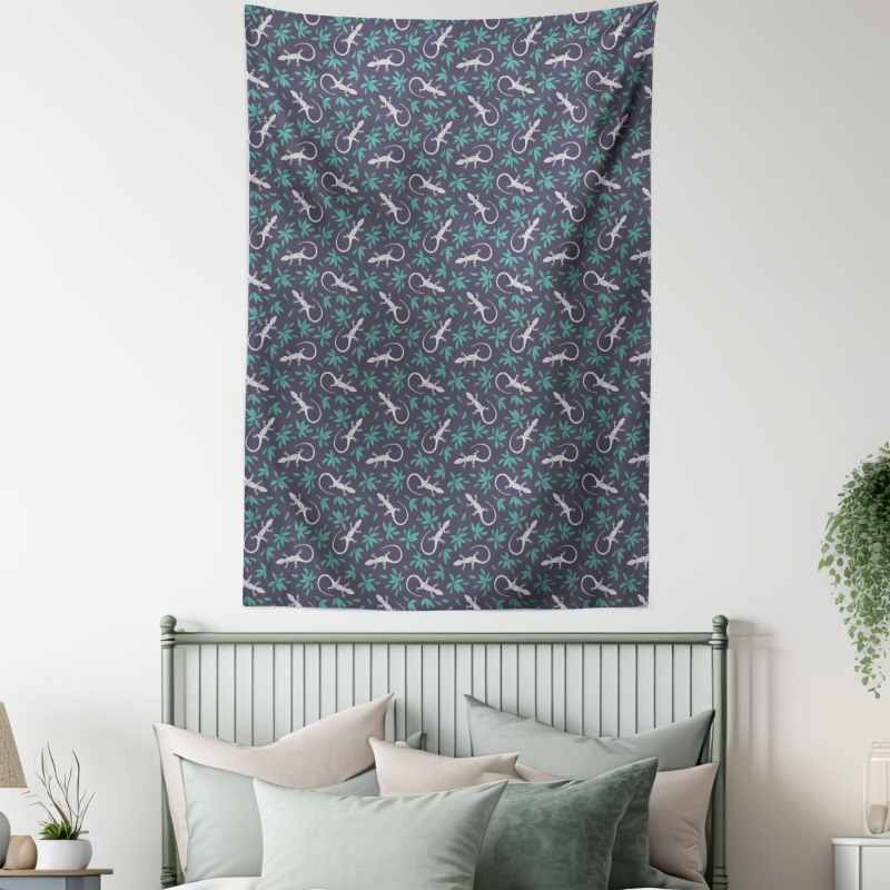 Reptiles with Boho Motifs Tapestry