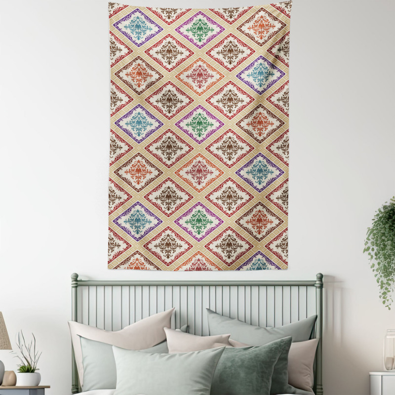 Motif in Vivid Rhombuses Tapestry