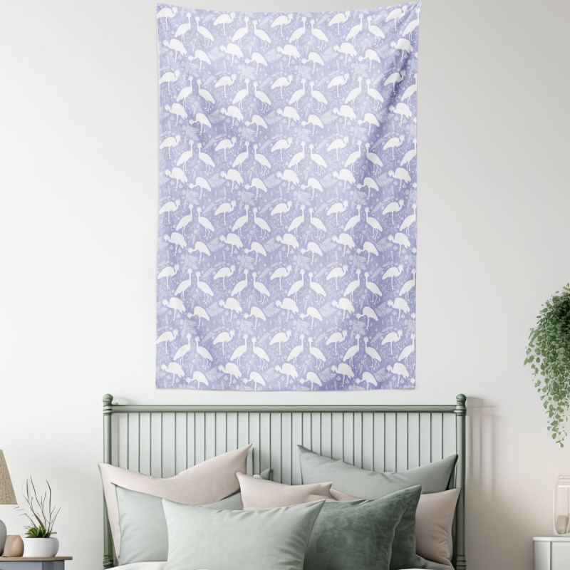 White Crowned Cranes Tapestry