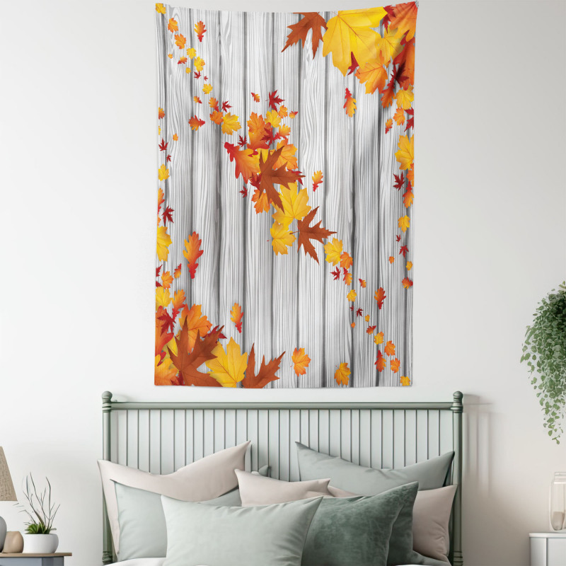 Fall Maple Leafs Tree Tapestry