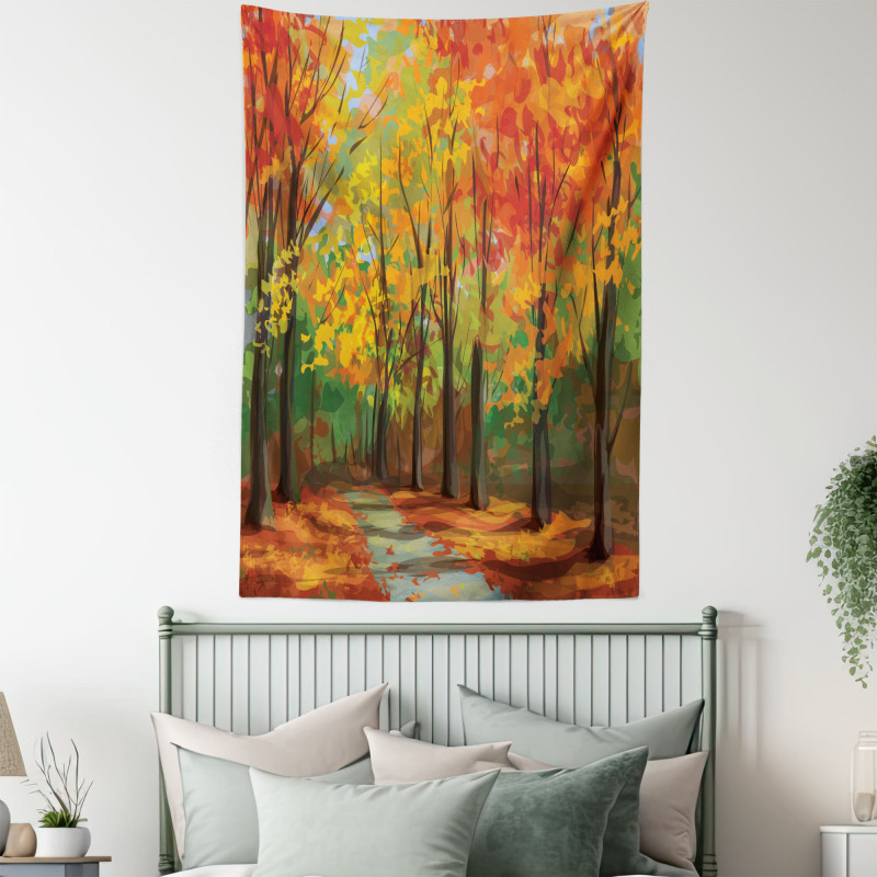 North Woods with Leaves Tapestry