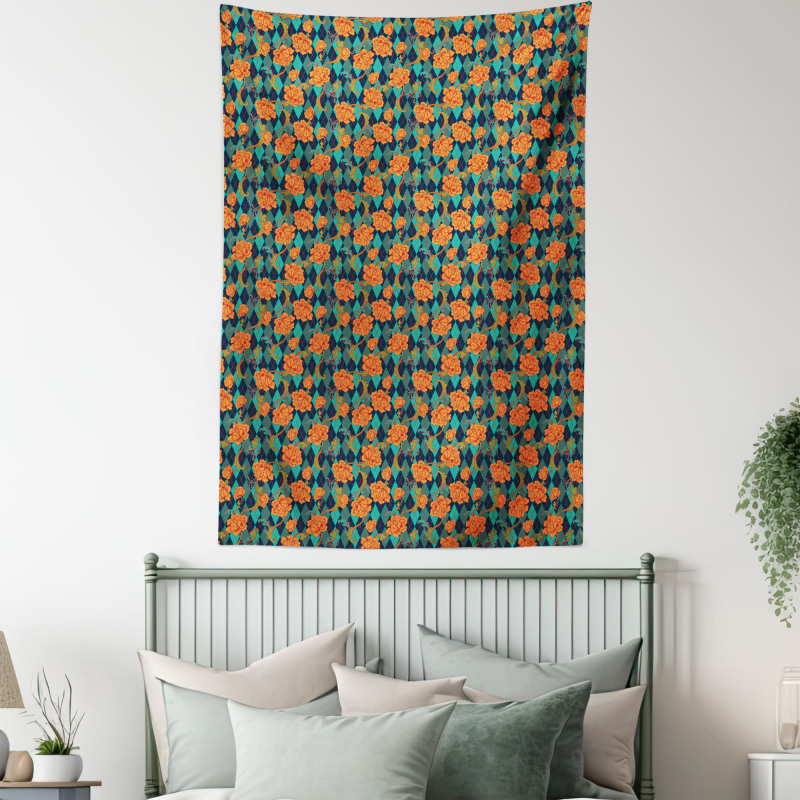 Baroque Style Blossoms Tapestry