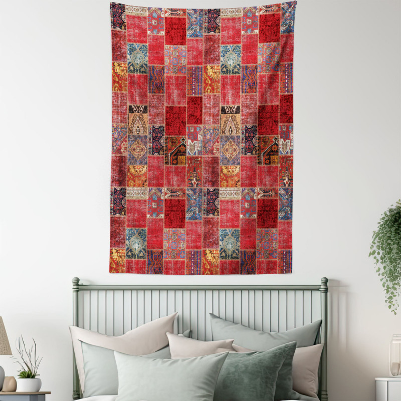 Ethnic Ornamental Squares Tapestry