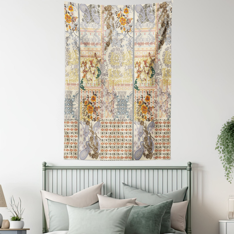 Ethnic Floral Composition Tapestry