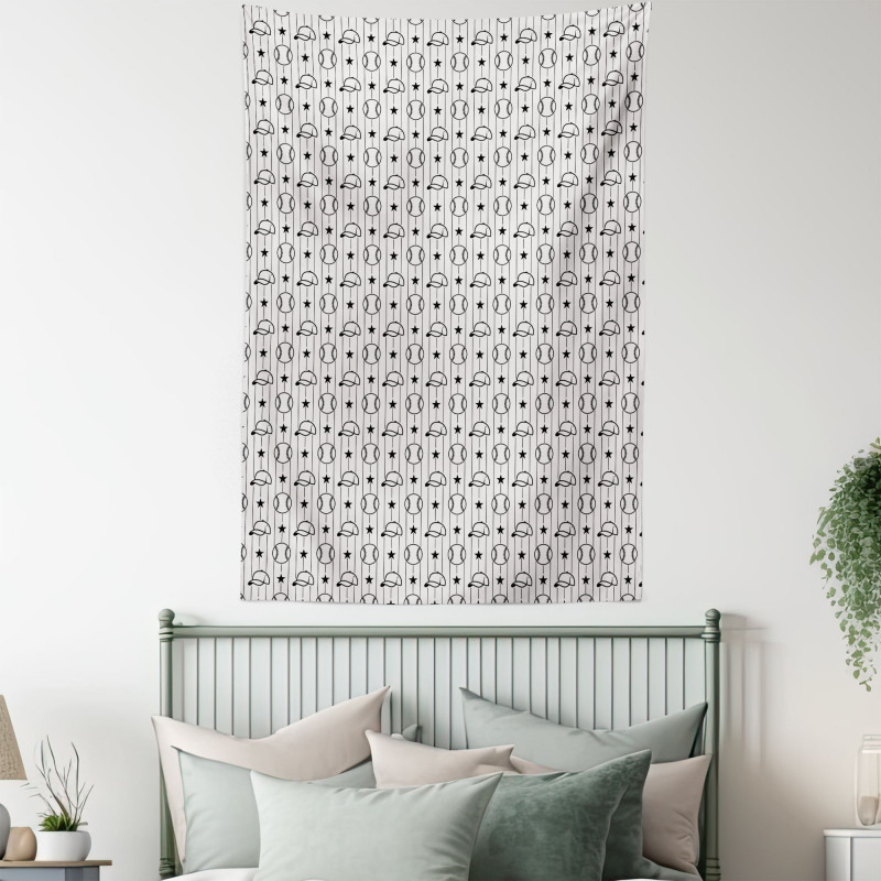Stars Caps Vertical Lines Tapestry