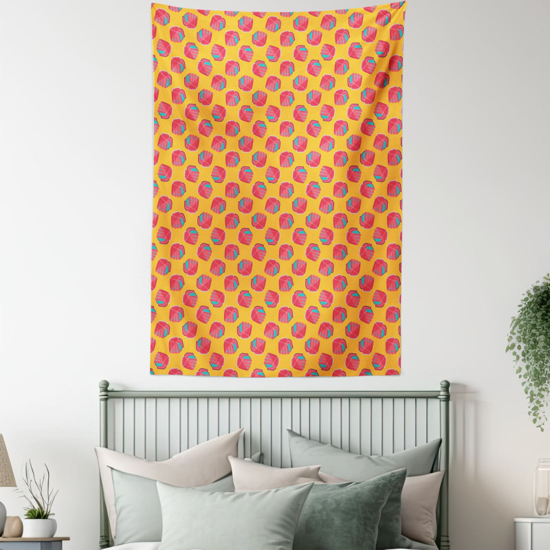 Shape and Dashed Lines Tapestry