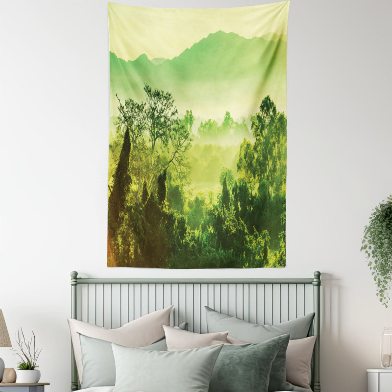 Monochrome Nature Scene Tapestry