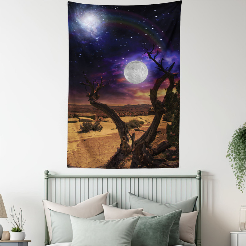 Desert Night Nebula Stars Tapestry